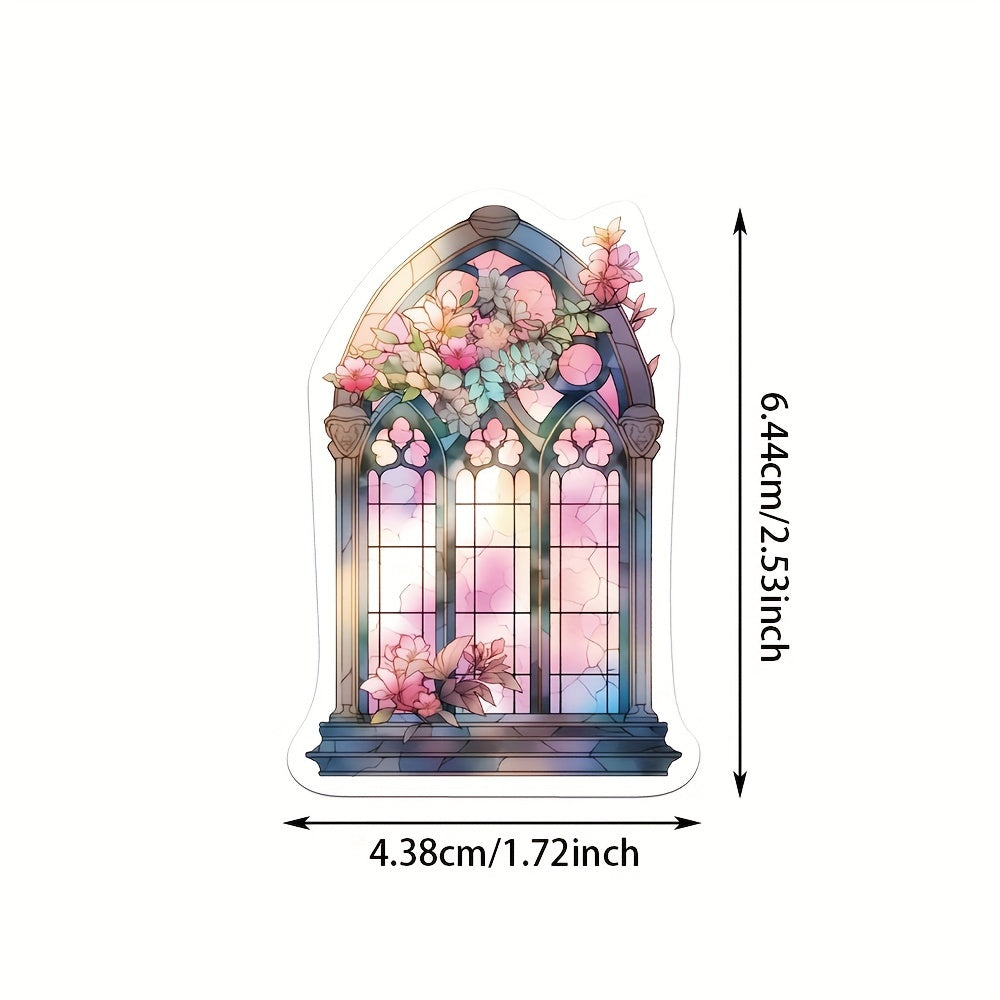 50pcs Church Window Graffiti Stickers Glass Wall DIY Guitar Skateboard