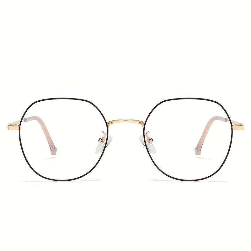 Metal Oval Clear Lens Anti Eyestrain Glasses