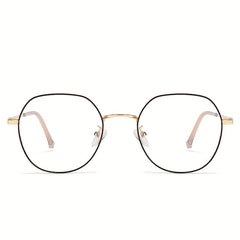 Metal Oval Clear Lens Anti Eyestrain Glasses