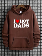 Hot Dads Funny Letter Print Hoodie for Men