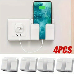 4pcs Wall Mount Phone Holder w/ Remote Control Stand