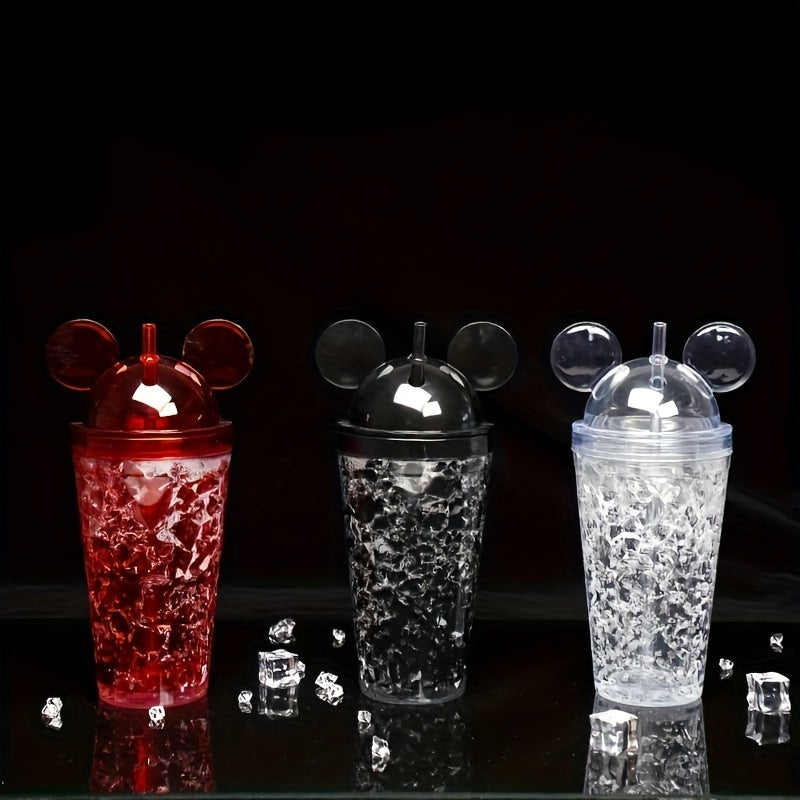 Mouse Shaped Lid Drinking Cup for Summer, Christmas, Halloween - Gift