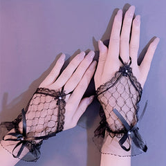 Lace Fingerless Gloves Short Summer Gloves Romantic Wedding Bridal Gloves