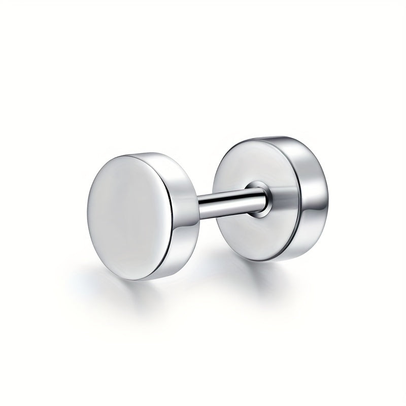 Men's Stainless Steel Stud Earrings Heart Moon Cone Leaf Ear Studs