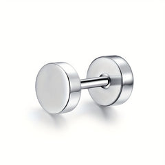 Men's Stainless Steel Stud Earrings Heart Moon Cone Leaf Ear Studs