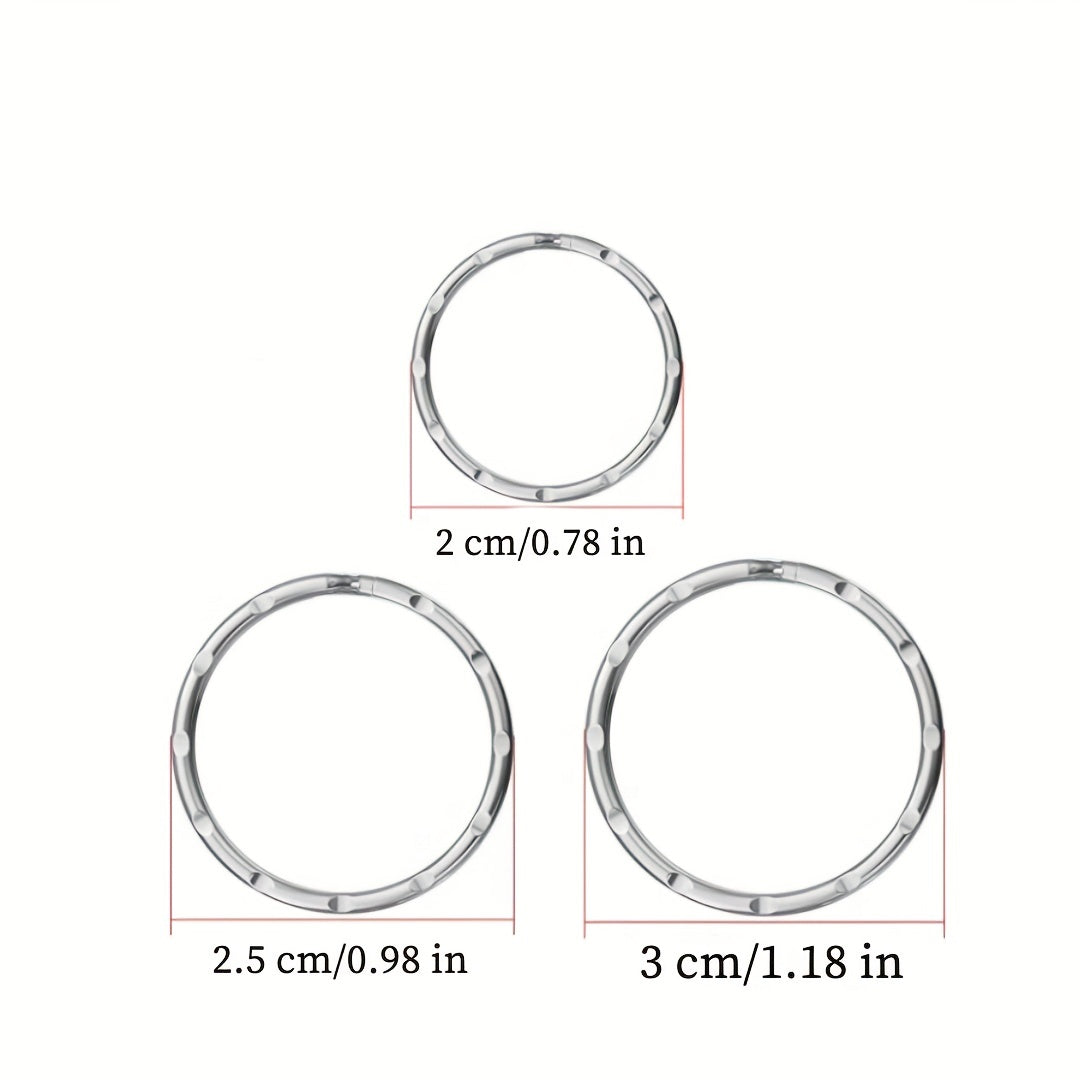 30pcs Circular Key Ring Split Rings Detachable Steel Key Chain Connector
