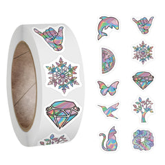Holographic Laser Style Stickers Roll - 500pcs