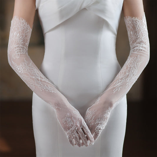 Elegant Long Lace Gloves for Women - Ideal for Parties and Special Occasions