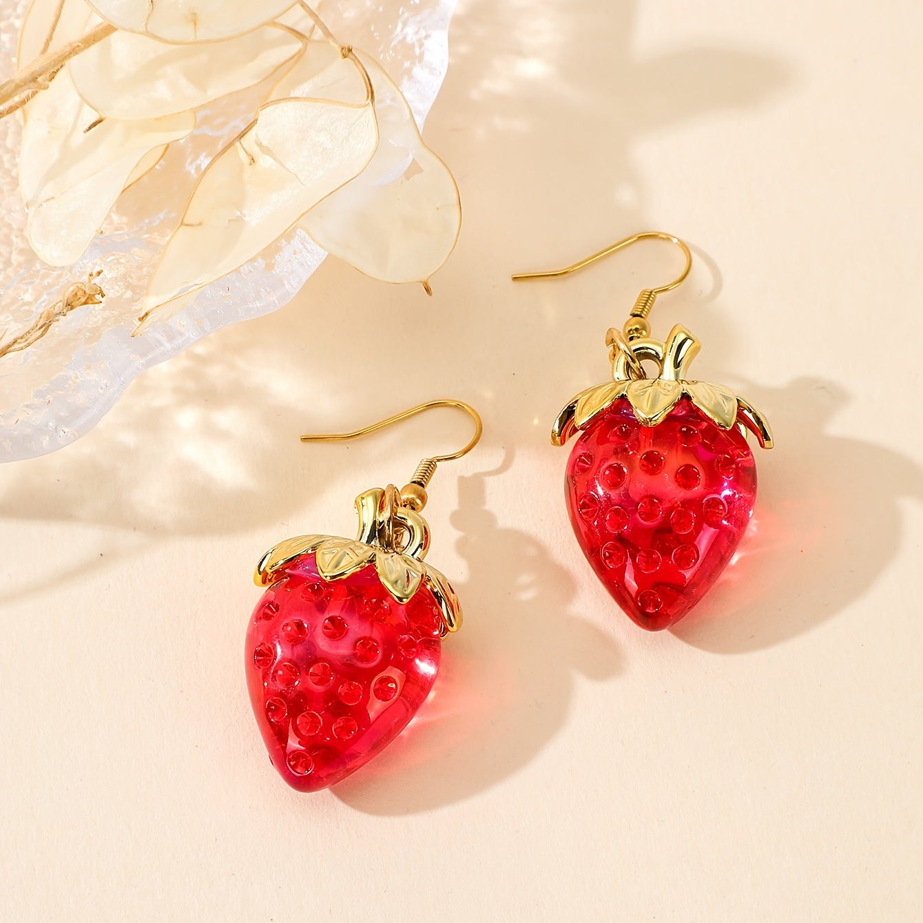 Strawberry Resin Earrings Fun Fruit Earrings For Women Girls