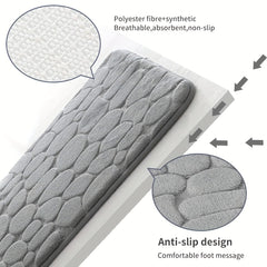 Memory Foam Bath Rug with Cobblestone Embossment