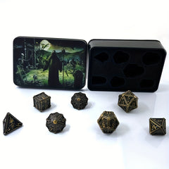 7pcs Wizard Metal Solid Dice for Table Game Entertainment