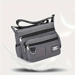 Lightweight Nylon Crossbody Bag with Multiple Zippers