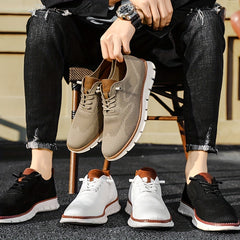 Men's Woven Walking Shoes Lightweight Business Outdoor Casual Shoes