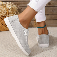Women's Casual Canvas Slip-On Loafers Lightweight Walking Shoes