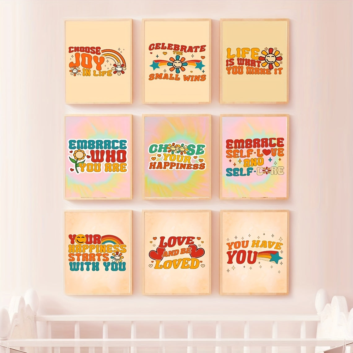 3pcs Boho Style Quotes Posters for Kids Room Decor, A4 A3