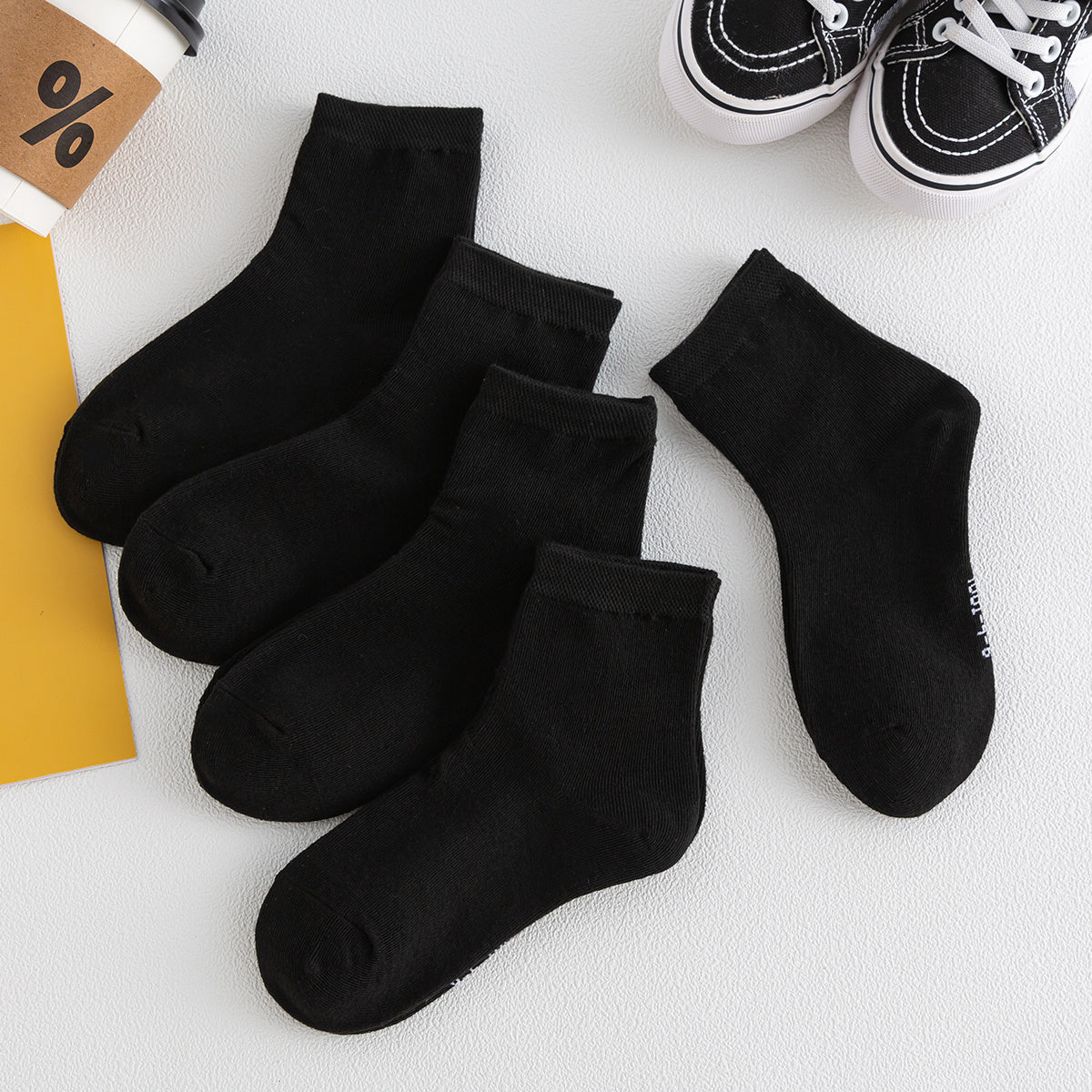Toddler Boys Girls Solid Socks 5pairs