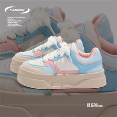 Women's Lace-up Round Toe Flatform Skate Shoes
