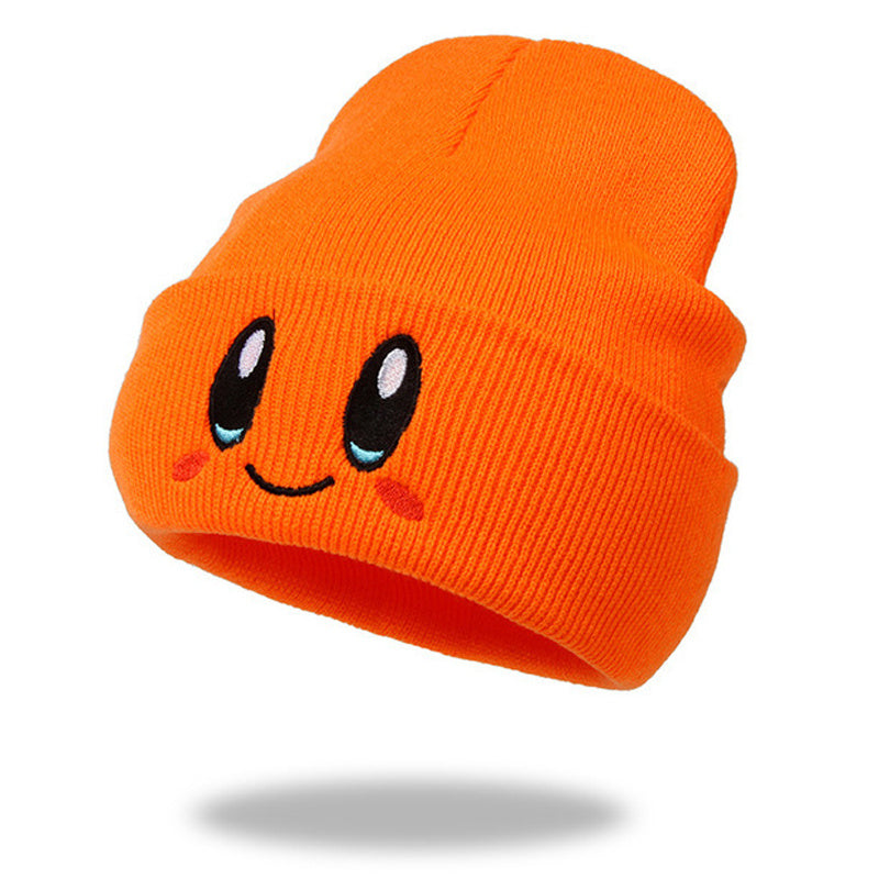 Cartoon Embroidery Beanie Hat Candy Knit Warm Skull Cap