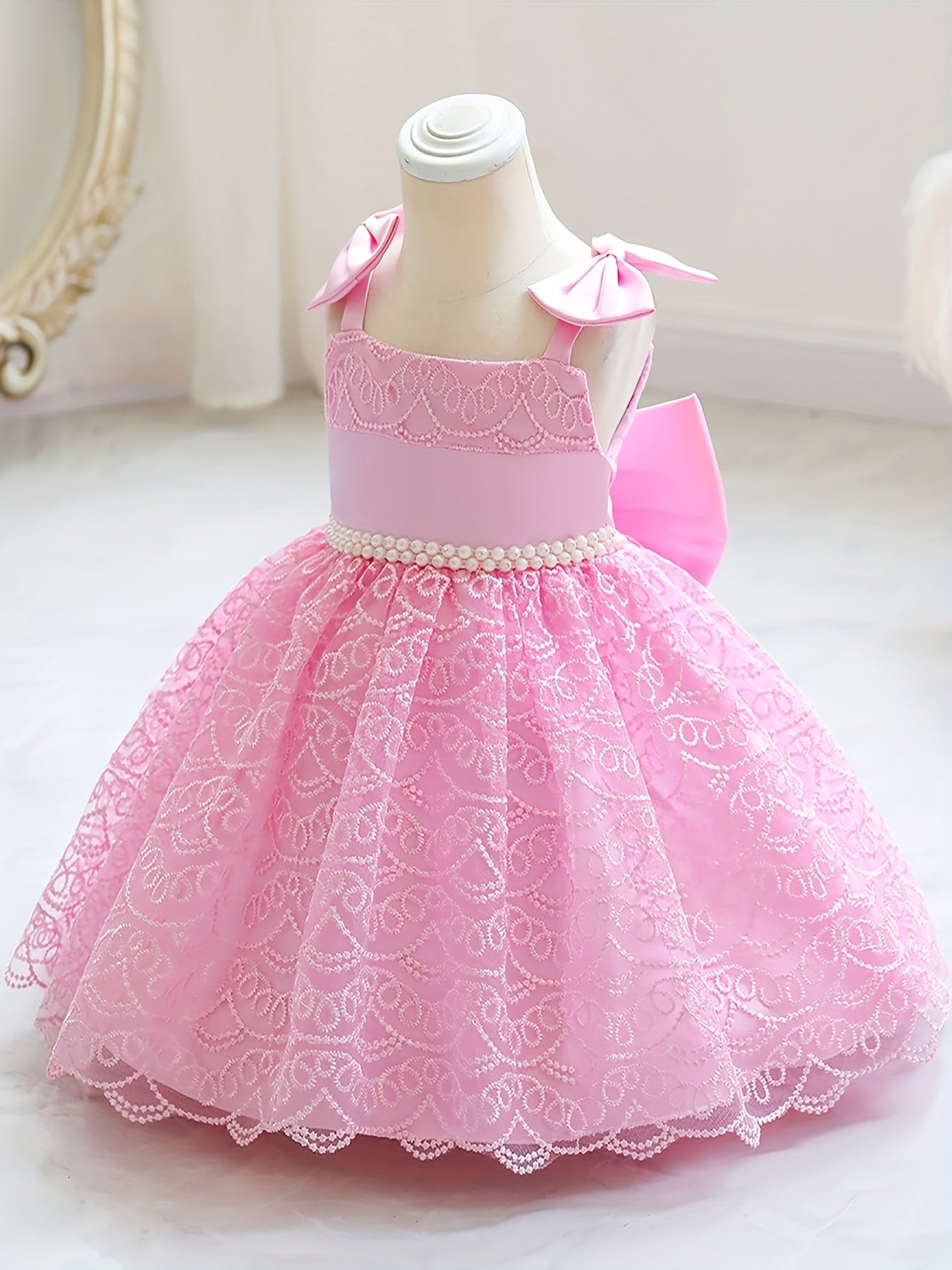 Kids Hanging Strap Dress Bow for Birthday or Wedding