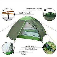 3-Person Waterproof Tent for Camping - Lightweight & Durable