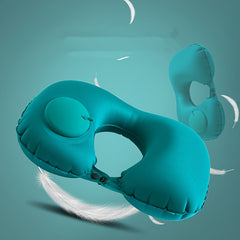 Air Cushion Self Inflating Button Neck Pillow For Travel