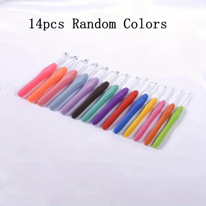 9pcs 14pcs Colorful Soft Handle Crochet Hook Set