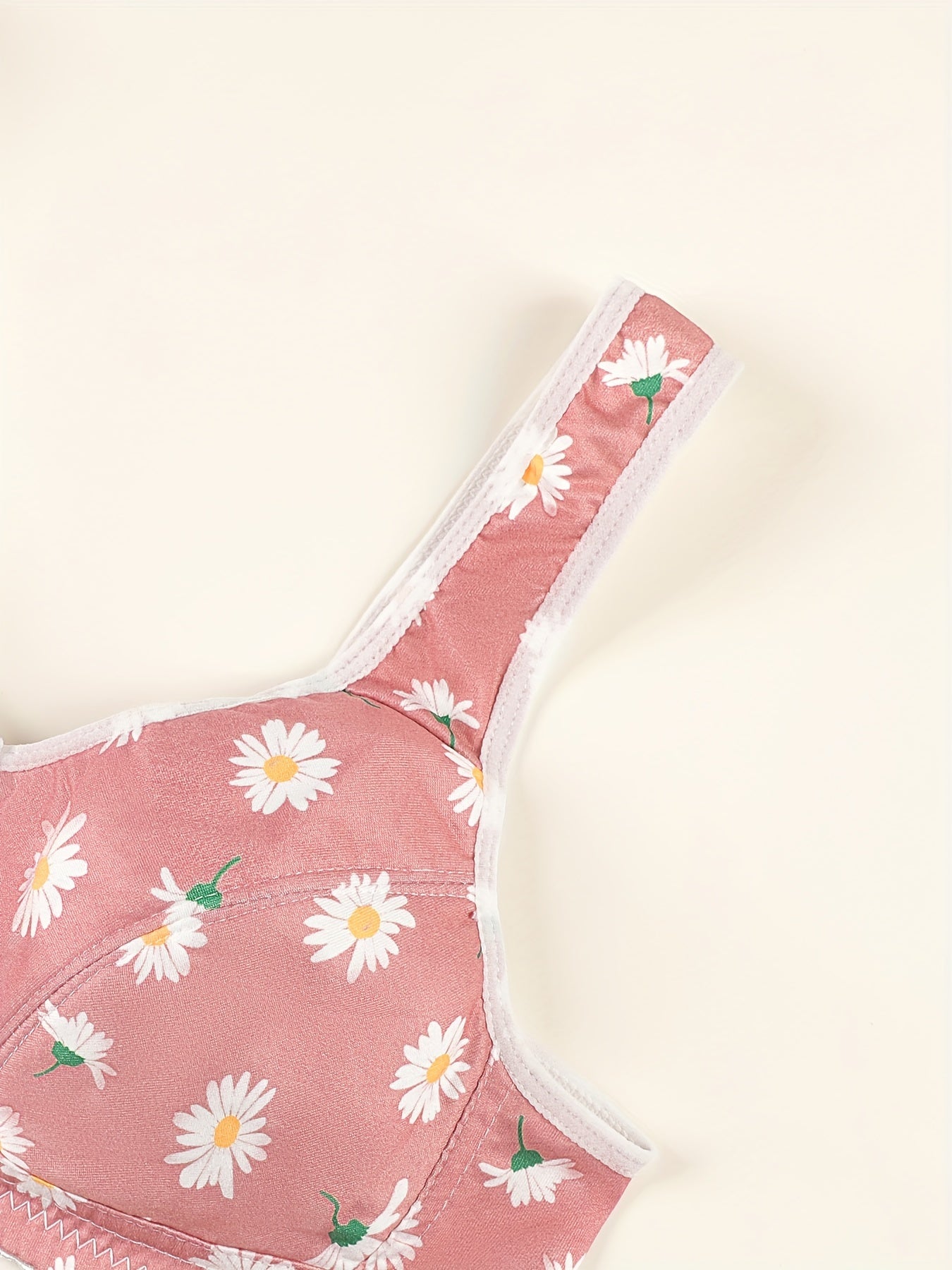 Floral Print Wireless Push Up Bra