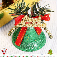 6pcs Christmas Bells Decorations Colored Powder Coated Plastic Bells