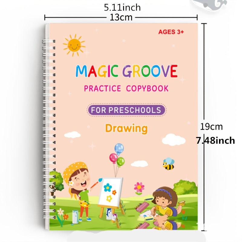Kids Early Education Bundle: 4 Books, 1 Pen, 6 Refills & 1 Pen Grip