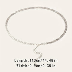 Sparkling Rhinestone Waist Chain for Women - Elegant Dress Girdle Belt
