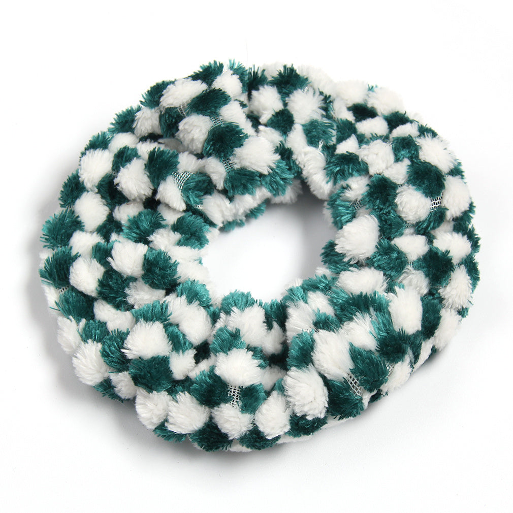 Plaid Plush Block Hair Scrunchies Soft Scrunchie For Women