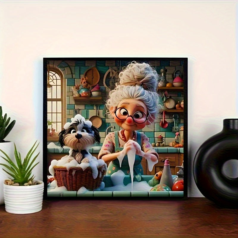 Cartoon Elderly Couple Puzzle 1000pcs Jigsaw Puzzle Adult Game Gift