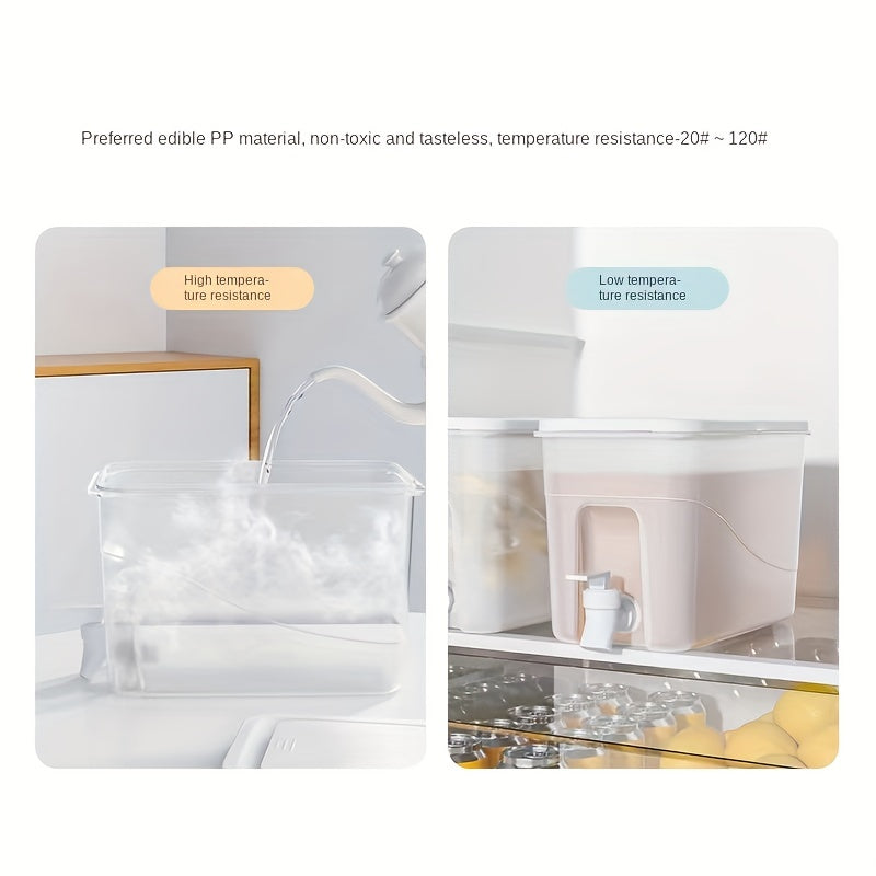 Large Capacity Beverage Dispenser With Faucet, 4L Cold Kettle For Fruit Juice