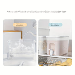Large Capacity Beverage Dispenser With Faucet, 4L Cold Kettle For Fruit Juice