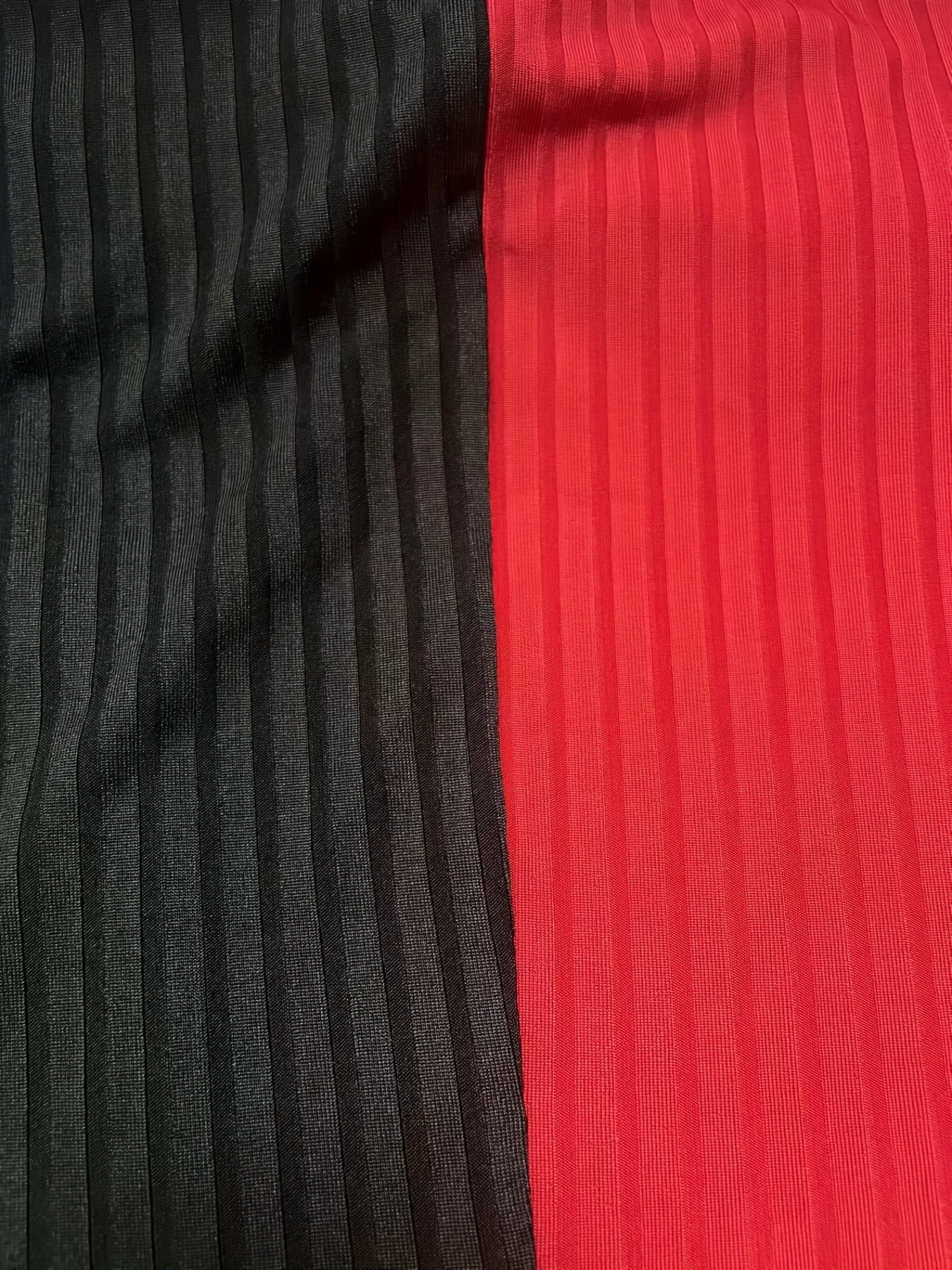  Colorblock Mock Neck Stretch Dress
