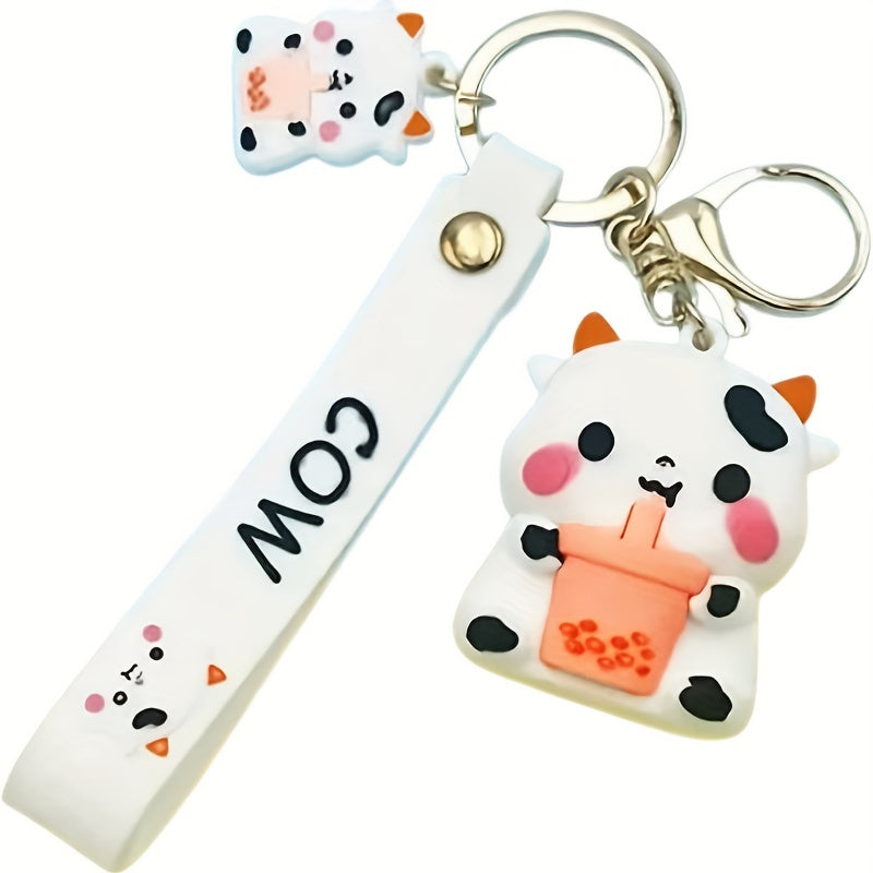 Creative Pop Cow Keychain For Men Gift For Backpack