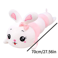 2pcs Long Plush Rabbit Pillow Stuffed Animals - Pastel Pink