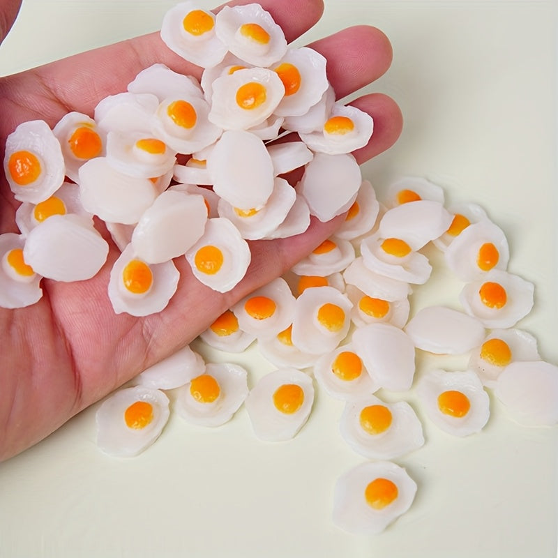 10 Dollhouse Kitchen Accessories Fried Egg Models Realistic Food Decorations