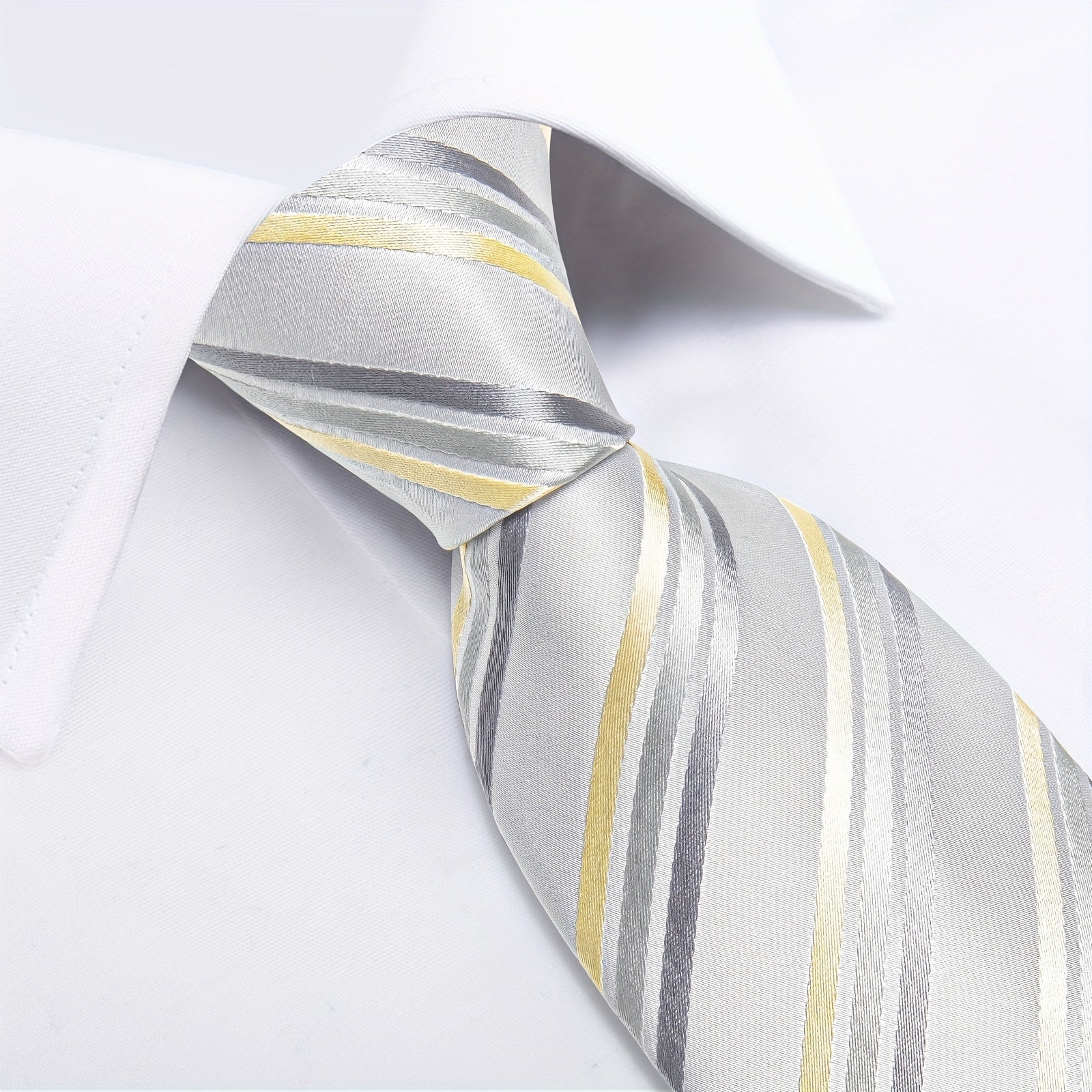 Men's Silk Tie Striped Solid Paisley Necktie Hanky Set