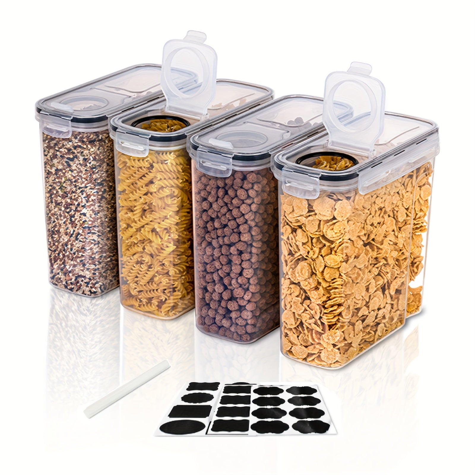 4 Pack Cereal Storage Container Set BPA Plastic Airtight Food Storage Containers