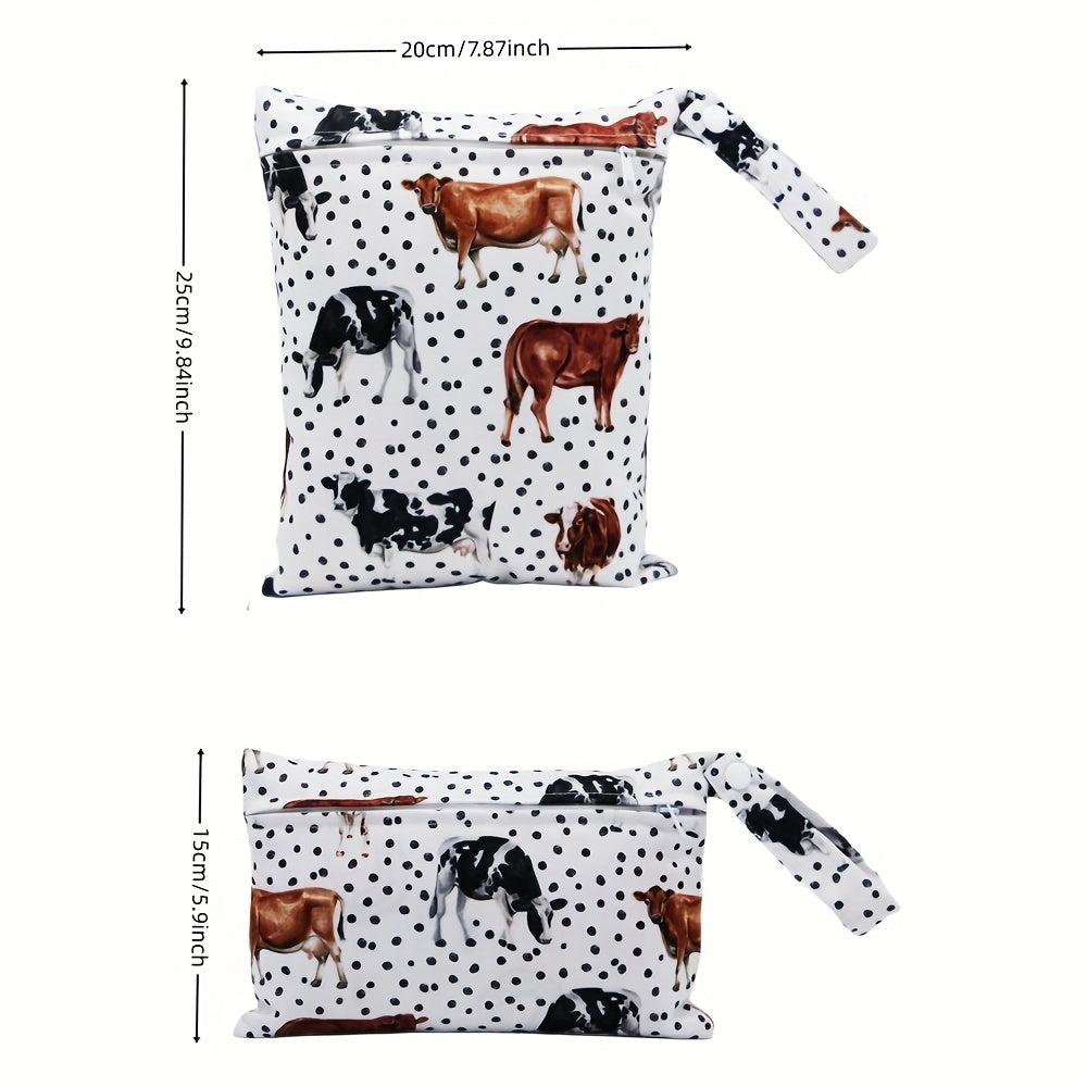 2 Pcs Cows Prints Small Wet Bag Set