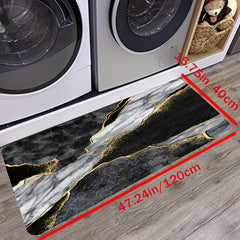 Marble Pattern Kitchen Rug Non Slip Absorbent Stain Resistant