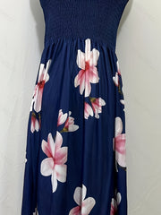 Floral Print Tube Dress Backless Casual Spring Summer