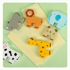Wooden Animal Stacking Rings Toy for Kids