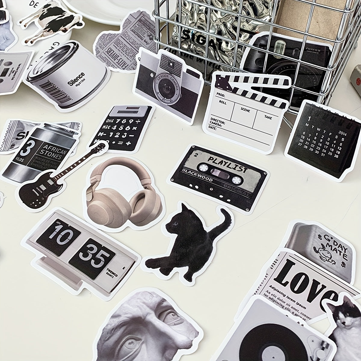 50pcs Random Pattern Tablet Notebook Journal Book Diy Graffiti Stickers