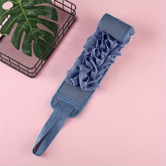 Exfoliating Back Scrubber Double Sided Cloth Strap Long Handle Back Washer