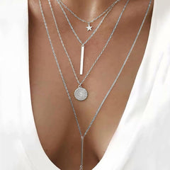 Women's Star Layer Necklace 18K Plated Jewelry