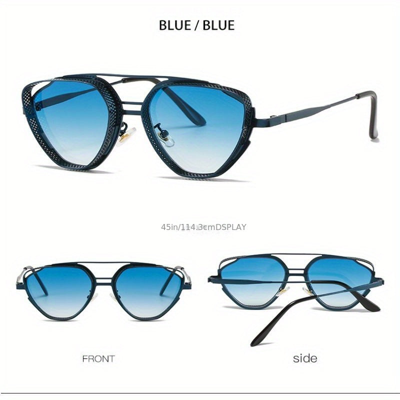 Triangle Frame Sunglasses Metal Fashionable Versatile Sunshade Mirror