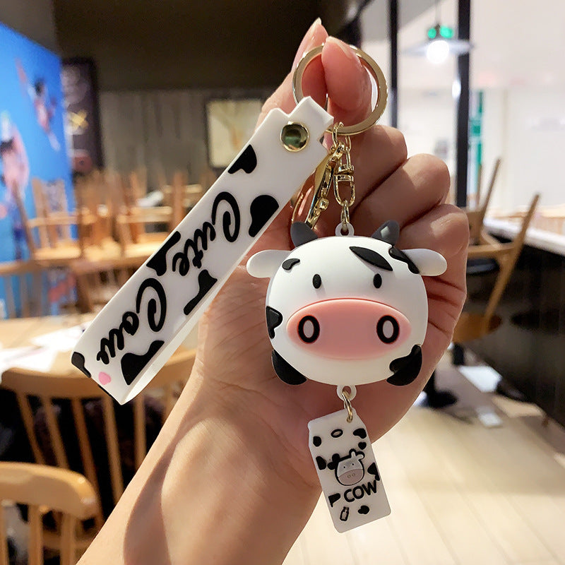 Creative Cartoon Cow Keychain Pendant for Car Bag - Holiday Gift for Boys Girls