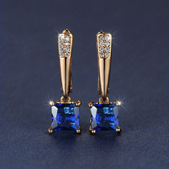 Emerald Earrings 18K Plated Ornament For Women Daily Decor Jewelry